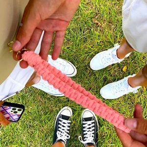 Pink handwoven wristlet!!